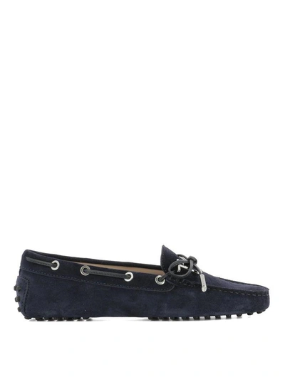 Shop Tod's Gommino Laced Loafers In Blue