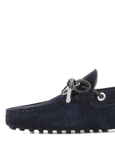 Shop Tod's Gommino Laced Loafers In Blue