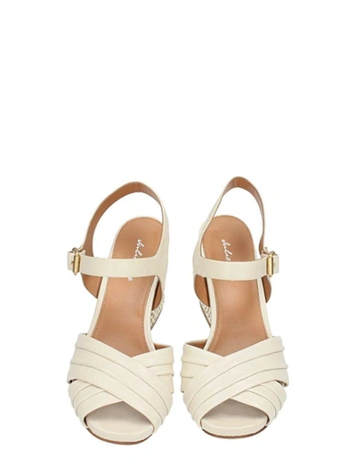 Shop Julie Dee Milk Leather Sandals In White