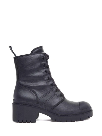 Shop Marc Jacobs Bristol Canvas Combact Boots In Nero