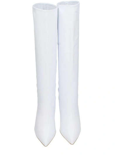 Shop The Seller Pointed Toe White Calf Leather Boots