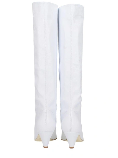 Shop The Seller Pointed Toe White Calf Leather Boots