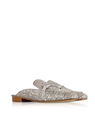 Shop Tory Burch Amelia Glitter Silver Mules