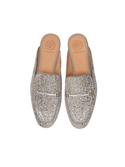 Shop Tory Burch Amelia Glitter Silver Mules