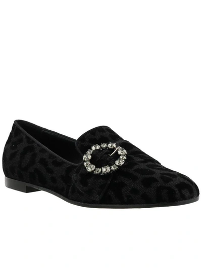 Shop Dolce & Gabbana Leo Slippers In Black