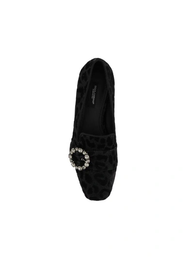 Shop Dolce & Gabbana Leo Slippers In Black