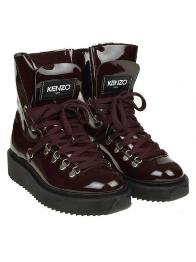 Shop Kenzo "alaska" Boot In Paint Color Bordeaux