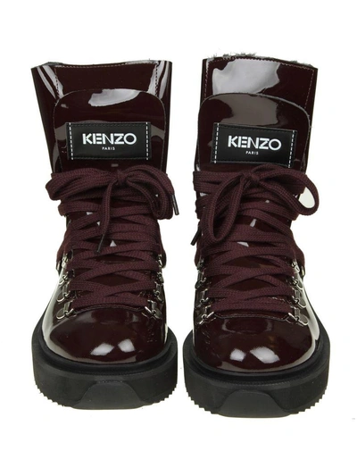 Shop Kenzo "alaska" Boot In Paint Color Bordeaux