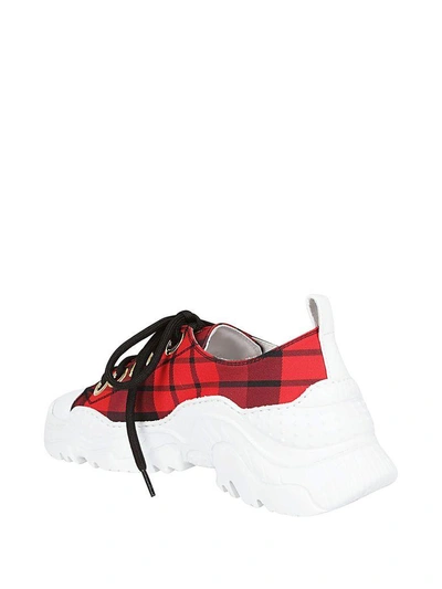 Shop N°21 Checked Sneakers In Check Rosso