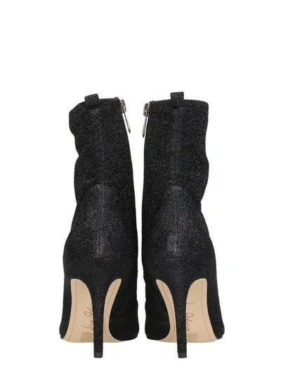 Shop Sam Edelman Black Glitter Ankle Boots