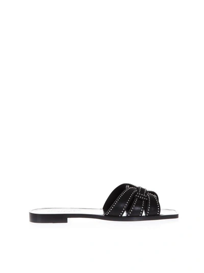 Shop Saint Laurent Black Leather Bare Foot Sandals