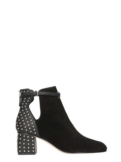 Shop Red Valentino Black Suede And Leather Ankle Boots