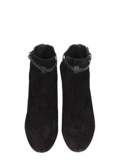 Shop Red Valentino Black Suede And Leather Ankle Boots