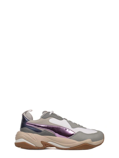 Shop Puma Gray/white/purple Thunder Electric Sneakers In Gray - White - Purple