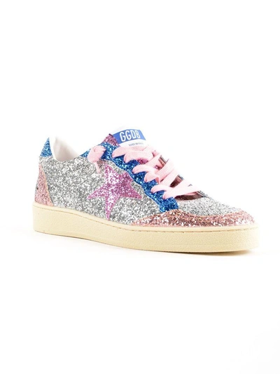 Shop Golden Goose Ball Star Glitter Sneakers In Multi Rose