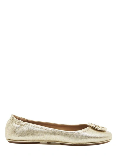 Shop Tory Burch Minnie Travel Bullet Shoes In Gold