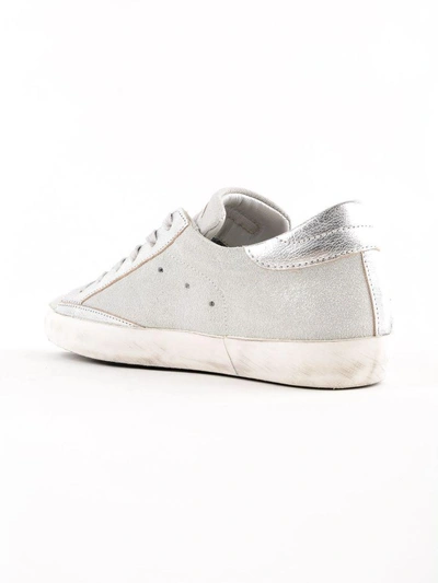 Shop Philippe Model Glitter Sneakers In Xmmix Glitter Silver