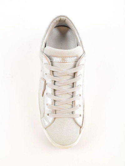 Shop Philippe Model Glitter Sneakers In Xmmix Glitter Silver