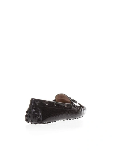 Shop Tod's Black Leather Gommino Loafers
