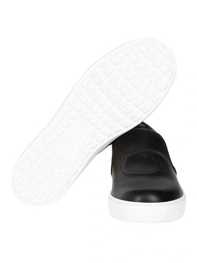 Shop Ferragamo Pull Tab Slip On Sneakers In Black
