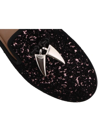 Shop Giuseppe Zanotti Shark Loafers In Pink/black