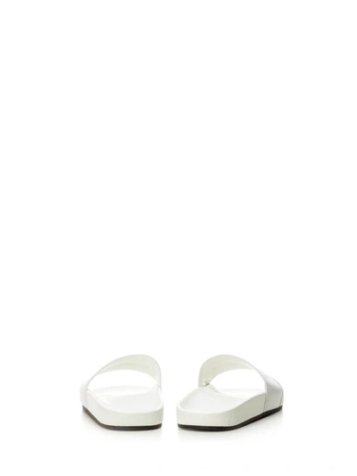 Shop Balenciaga Pool Flat Sandals In Blanc Noir