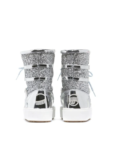 Shop Chiara Ferragni Glittery Snow Boots In Argento Glitter