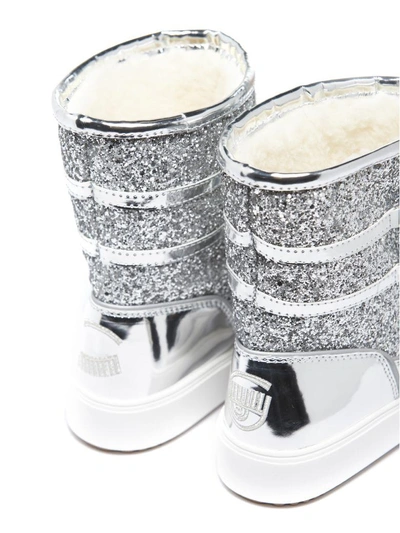 Shop Chiara Ferragni Glittery Snow Boots In Argento Glitter