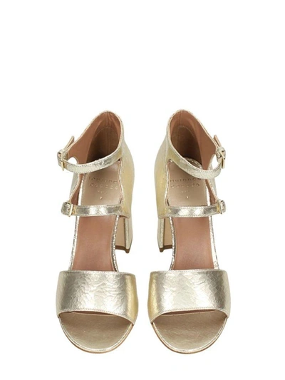 Shop Laurence Dacade Randal Laminated Gold Leather Sandals