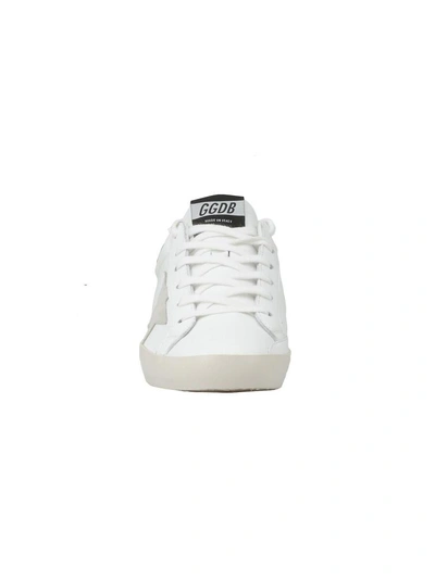 Shop Golden Goose Superstar Sneaker In White-emerald-gold Lettering