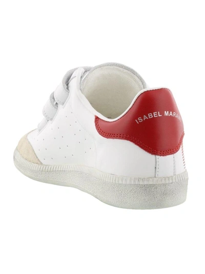Shop Isabel Marant Beth Sneakers In White/red
