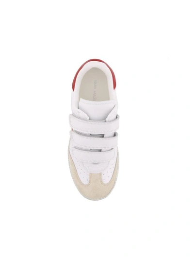 Shop Isabel Marant Beth Sneakers In White/red