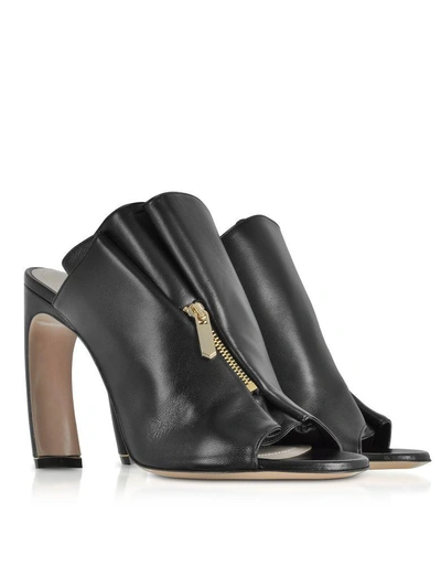 Shop Nicholas Kirkwood Black Nappa 105mm Kristen High Heel Mules