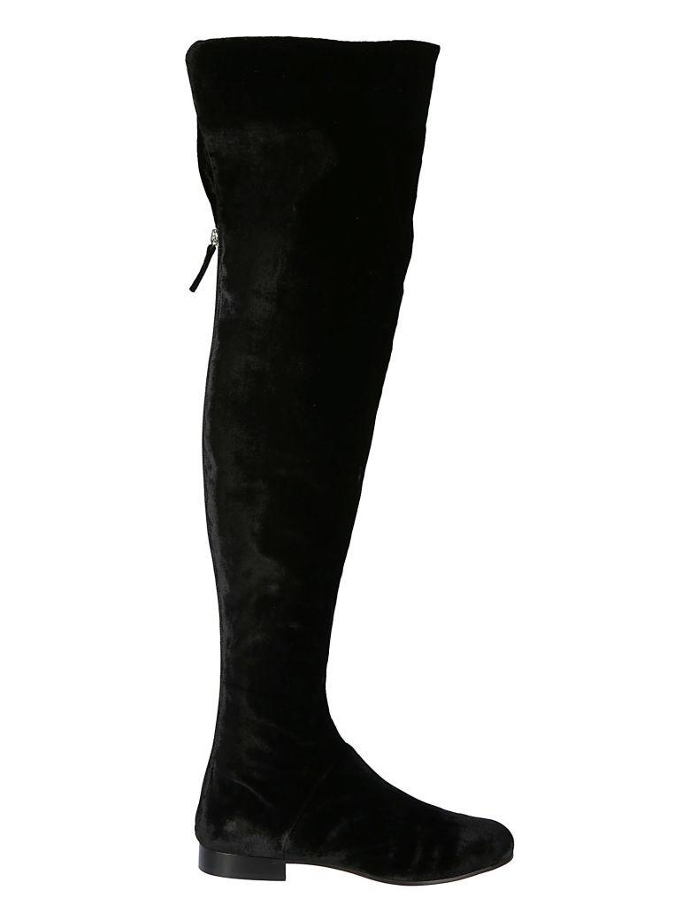 knee high velvet boots