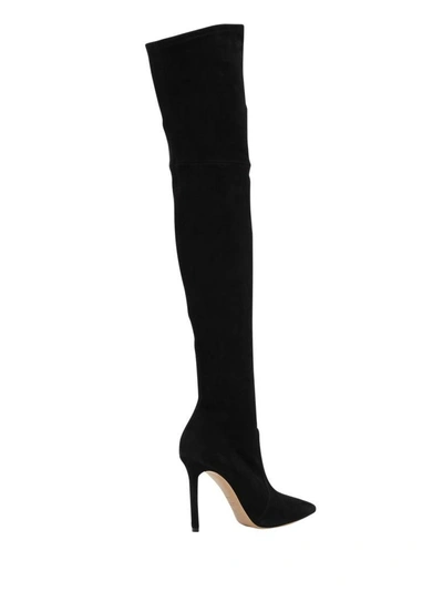 Shop Casadei Over-the-knee Suede Boots In Nero