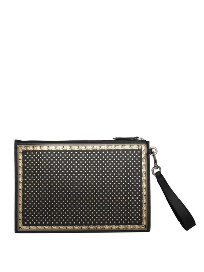 Shop Gucci Guccy Leather Pouch In Nero