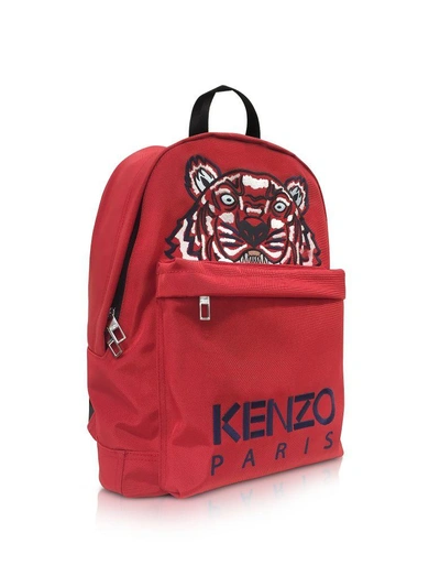 Shop Kenzo Large Tiger Canvas Backpack In Red