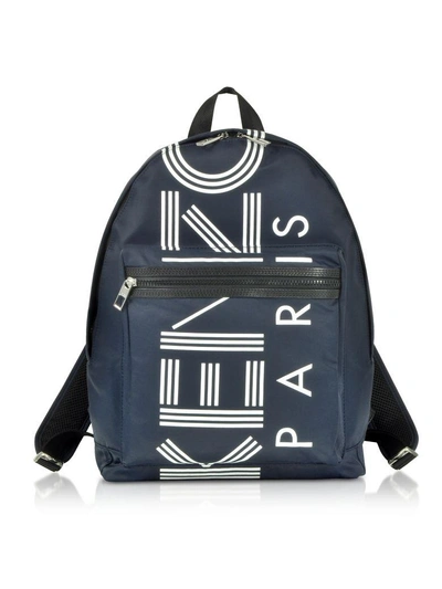 Shop Kenzo Large Navy Blue Logo Backpack