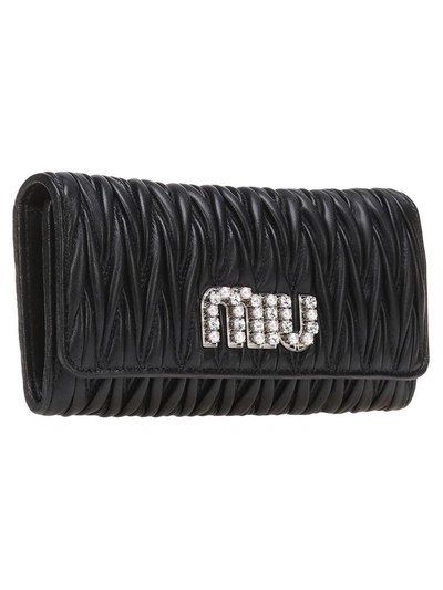 Shop Miu Miu Continental In Black