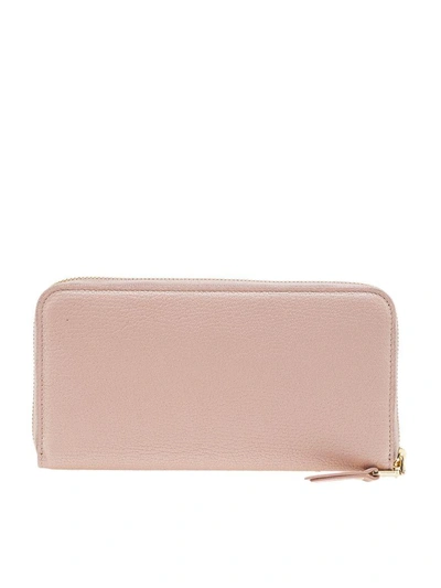 Shop Miu Miu Zip Around In Orchid Pink