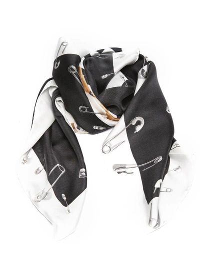 Shop Moschino Teddy Bear Print Scarf In Bianco Multicolor