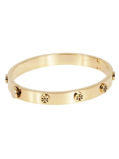 Shop Tory Burch Logo Stud Bracelet In Gold