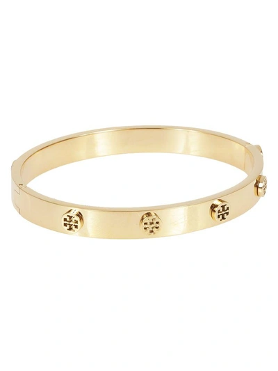 Shop Tory Burch Logo Stud Bracelet In Gold