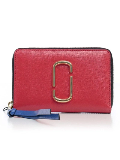 Shop Marc Jacobs Snapshot Compact Zip-around Wallet In Poppy Red Multi
