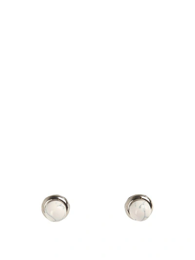 Shop Givenchy Obsidian Magnetic Earrings In Argento