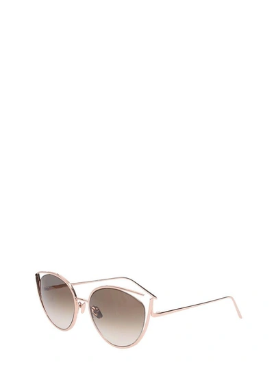 Shop Linda Farrow Cat Eye Sunglasses In Bronze