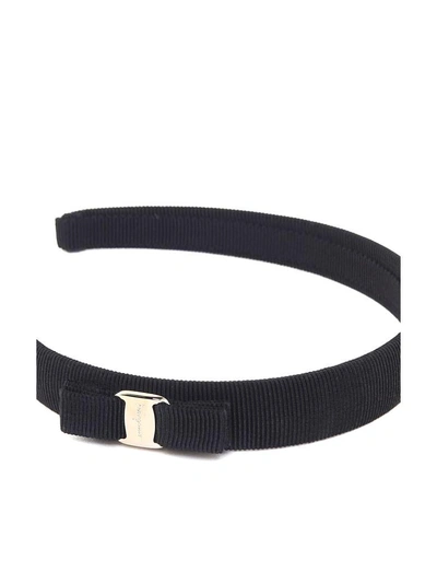 Shop Ferragamo Vara Grosgrain Headband In Nero