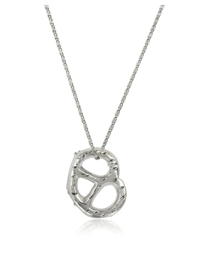 Shop Tory Burch Pretzel Pendant Necklace In Silver