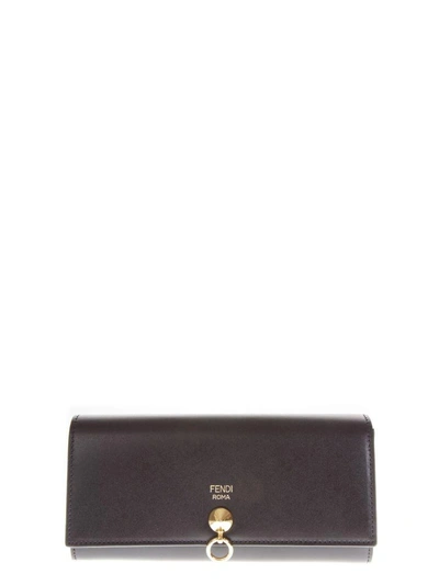 Shop Fendi Black Continental Leather Wallet