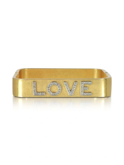 Shop Tory Burch Love Message Vintage Goldtone Cuff Bracelet